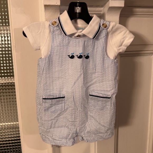 Edgehill Collection light blue seersucker nautical set size 3 months NWOT - Picture 11 of 11